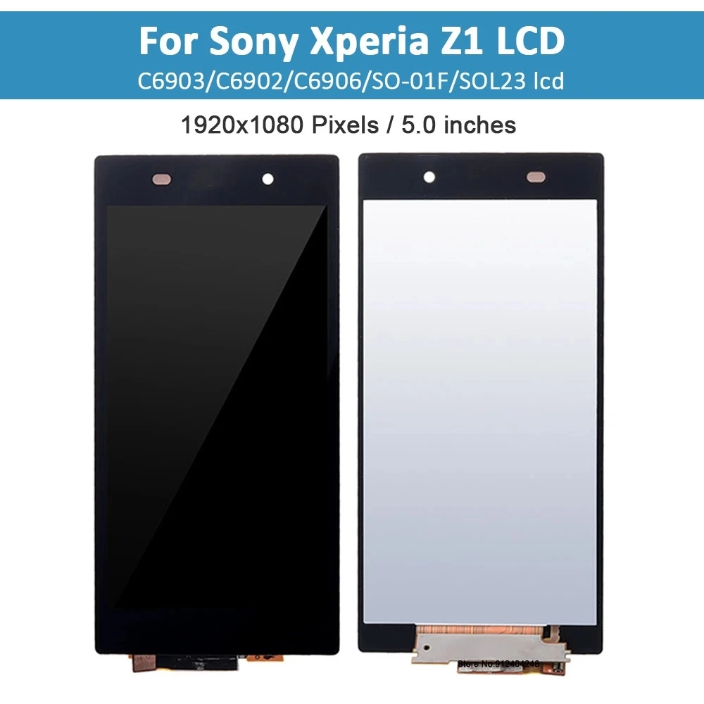 5.0\'\' Original LCD For SONY Xperia Z1 L39H C6902 C6903 LCD Display Touch Screen Digitizer Assembly Frame Replacement Free Tools