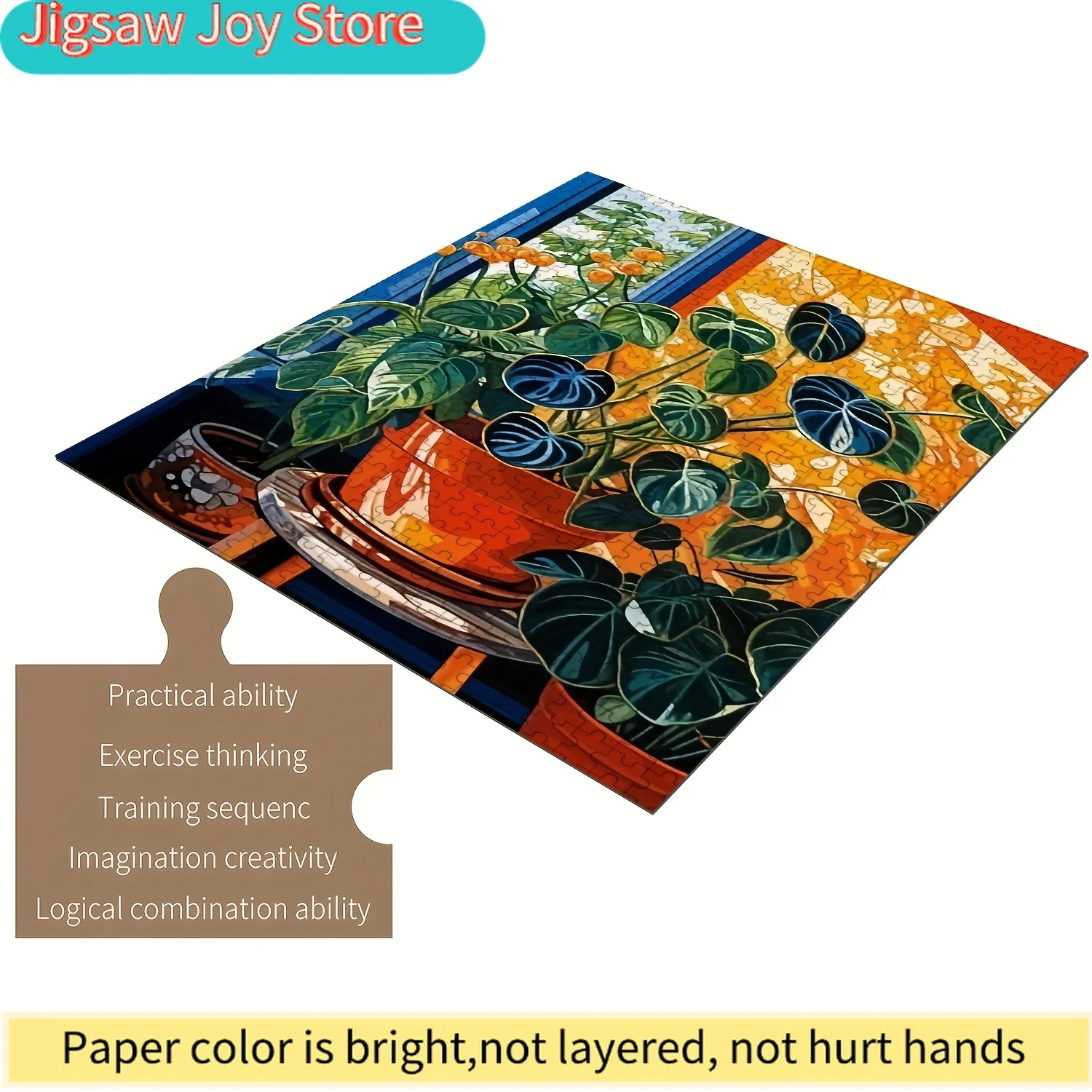 

Деревянный пазл для всей семьи - Яркие цветочные горшки с разноцветными (////) портативными элементами, устойчивыми к царапинам, средний уровень сложности S