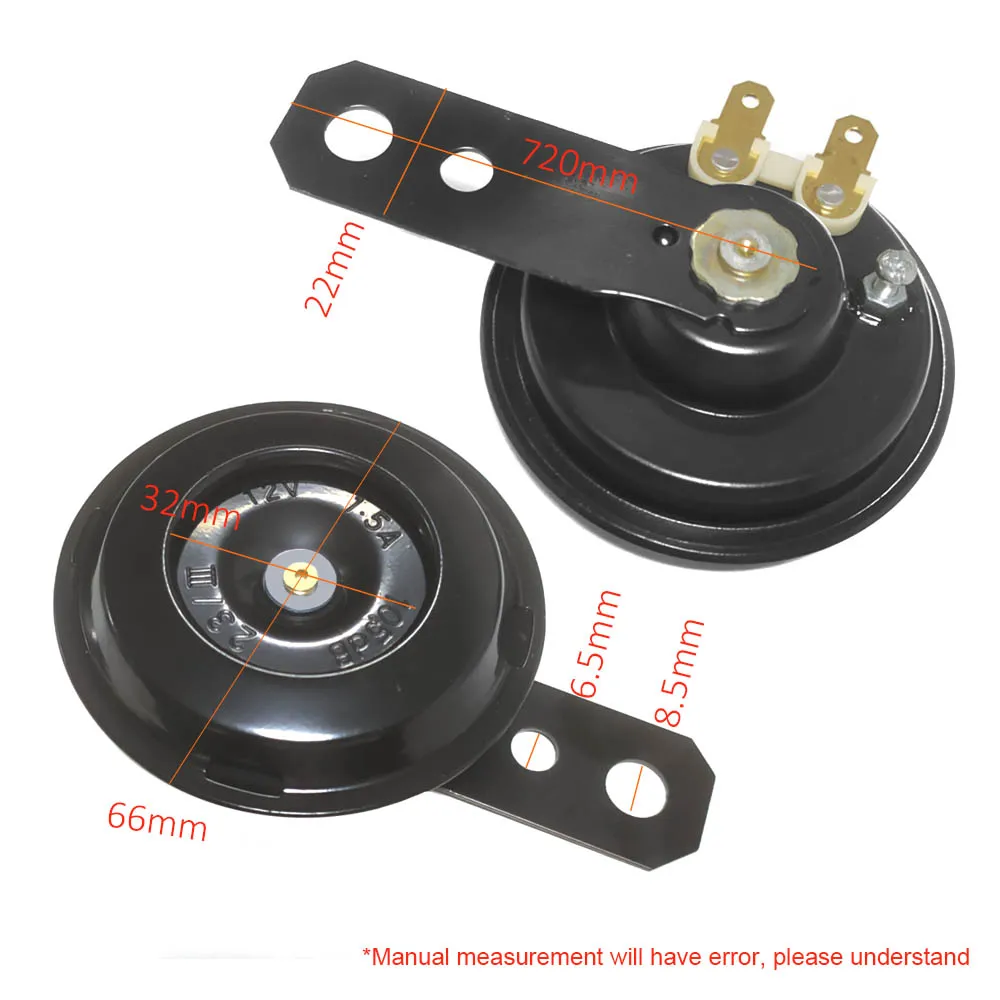 Afbeelding 5: Motorfiets Elektrische Hoorn Kit Universele Waterdichte Ronde Luide Hoorn Luidsprekers 12V Hoorn 1.5A 105db Signaal voor Motorfiets Accessoires