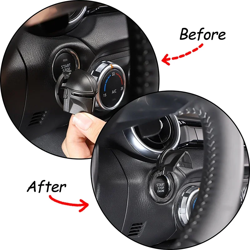 

For Mazda MX-5 2016-2023 Car Engine Ignition One Key Start Stop Push Button Cover Switch Button Protective Decoration 3D Sticker