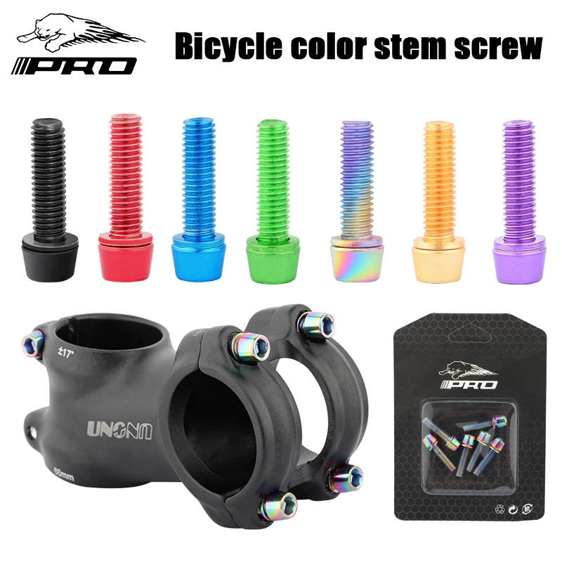 6Pcs IIIPRO M5X18MM Bike Stem Screws Bolt Bicycle Bridge Power Screw Bottle Holder Bolt Colored Table Cage Fixie