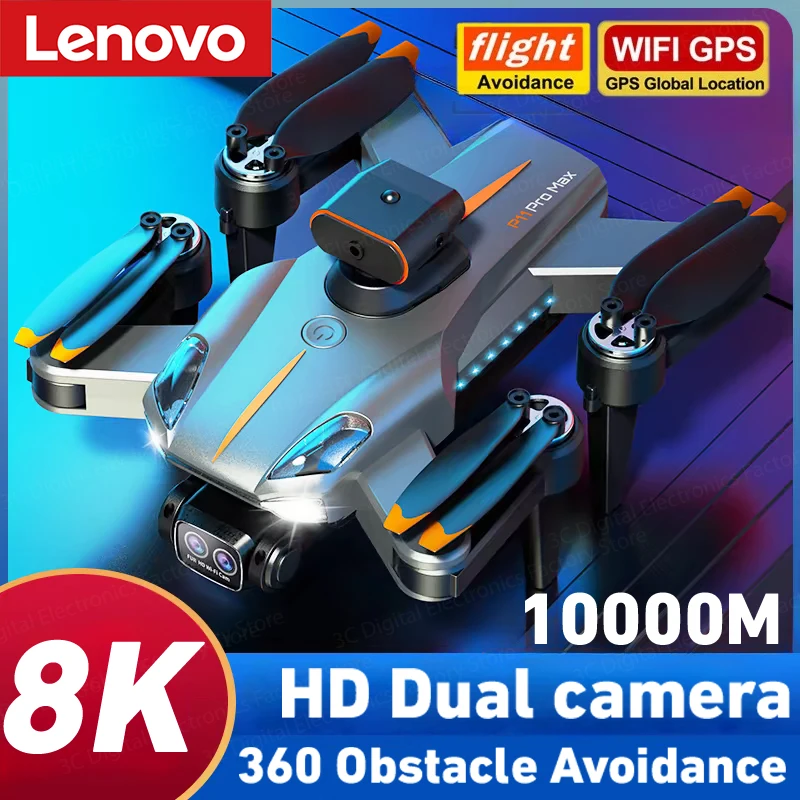 Lenovo-Drone P11 Max GPS Professionnel, Caméra 8K HD, Quatre Voies pour Touristes, Caméra Intelligente, Évitement d'Obstacles, Quadrotor Sans Balais, 10000m