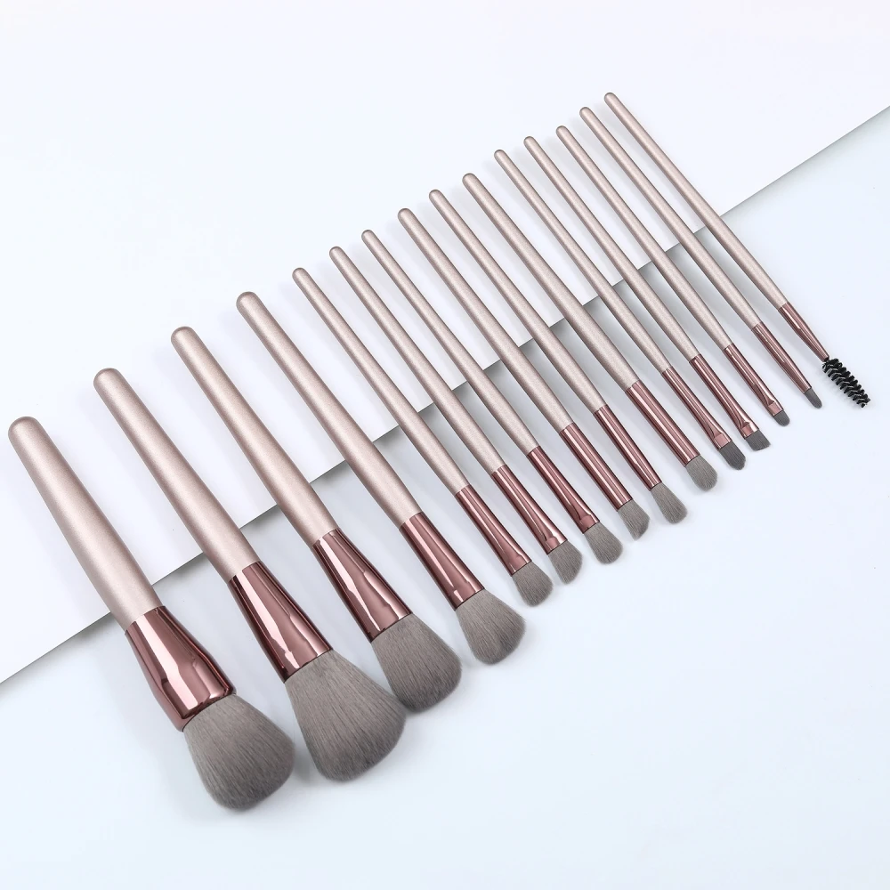 15 pçs conjunto de pincéis de maquiagem sombra de olho escova blush corretivo escova cosméticos de alta qualidade profissional feminino fundação ferramentas beleza