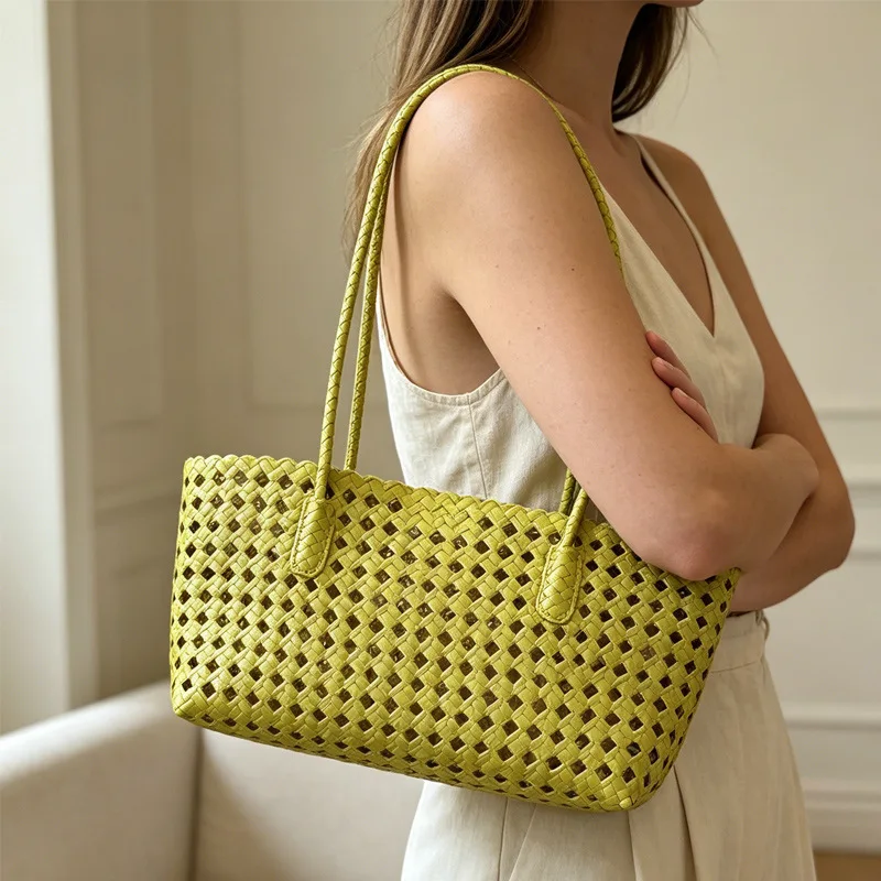 

Women Shoulder Bags Hollow weave design ladies Hand Bag PU Leather composite bags for female purse Handbags Lady Totes bolsa