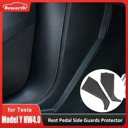 Per Tesla Model Y 2024 HW4.0 Rest Pedal Side Guards Protector TPE Anti Kick Sticker Cover di protezione per porta d'ingresso Decor Pad New MY