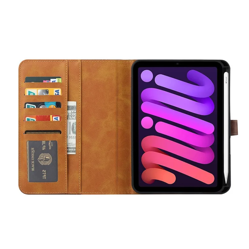 Tablets Case for iPad 9th 10th Generation Air4 5 Mini6 Accessories PU Leather Case with Card Holder Pro 12 9 Inches Cover