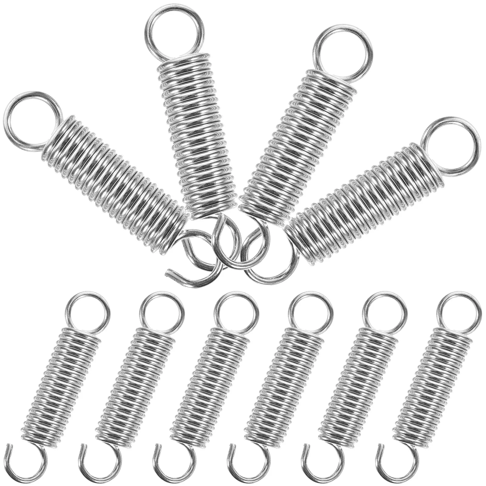 

10 Pcs Stainless Steel Tension Spring Small Springs Foot Support With Hook Ends Extension Assortment Kit