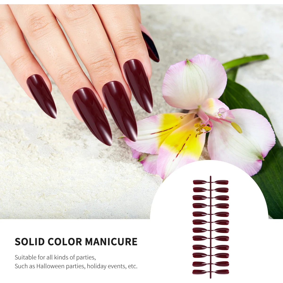 72Pcs Long Fake Nails for Women False Nail Art Set with Fancy Designs Easy to Apply No Salon Visit Needed for Party Club Events