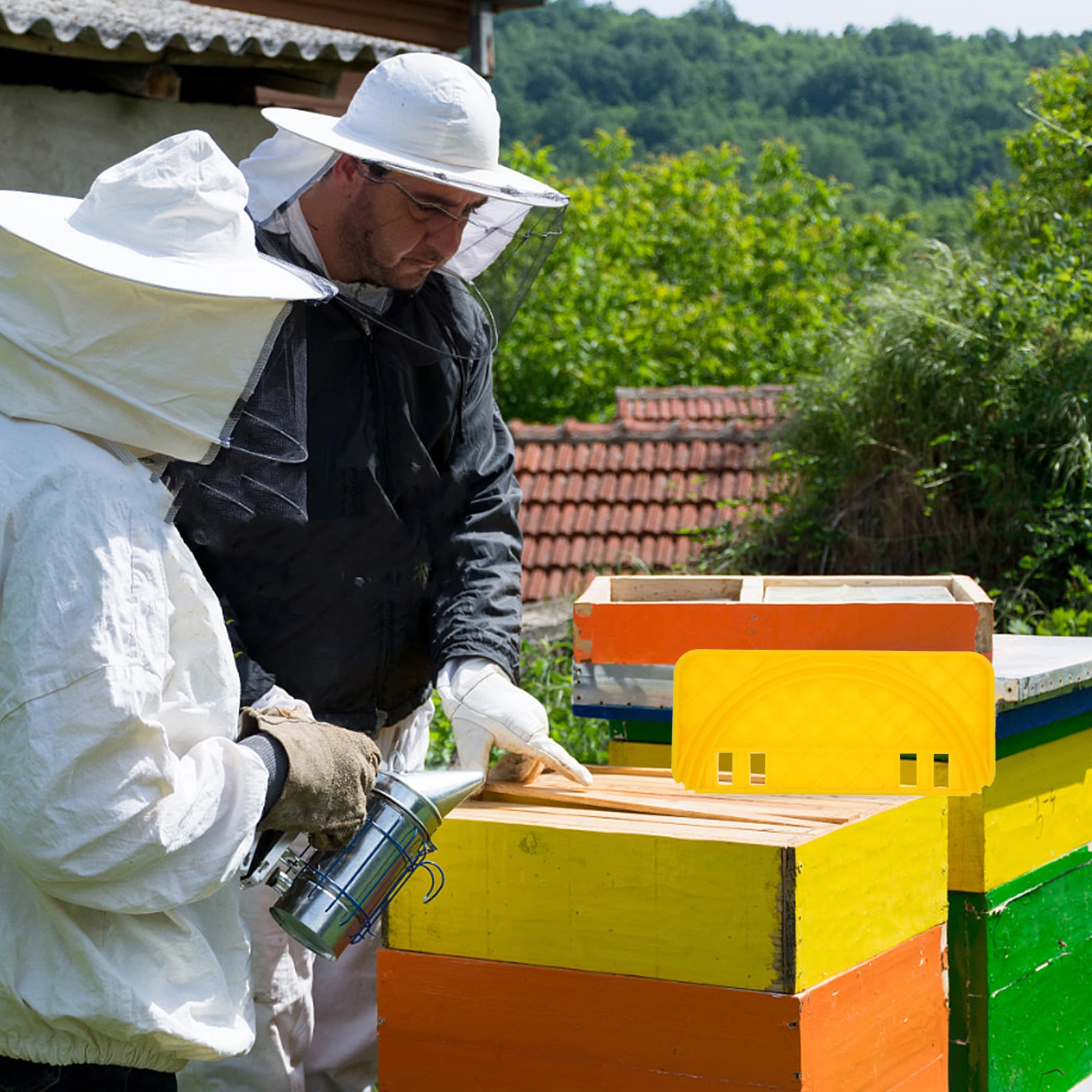 

Plastic Honey Uncapping Tank Rack Portable Hive Scraper Beekeeper Tool Honey Bucket Scraper Supply Universal Capping Tank Holder