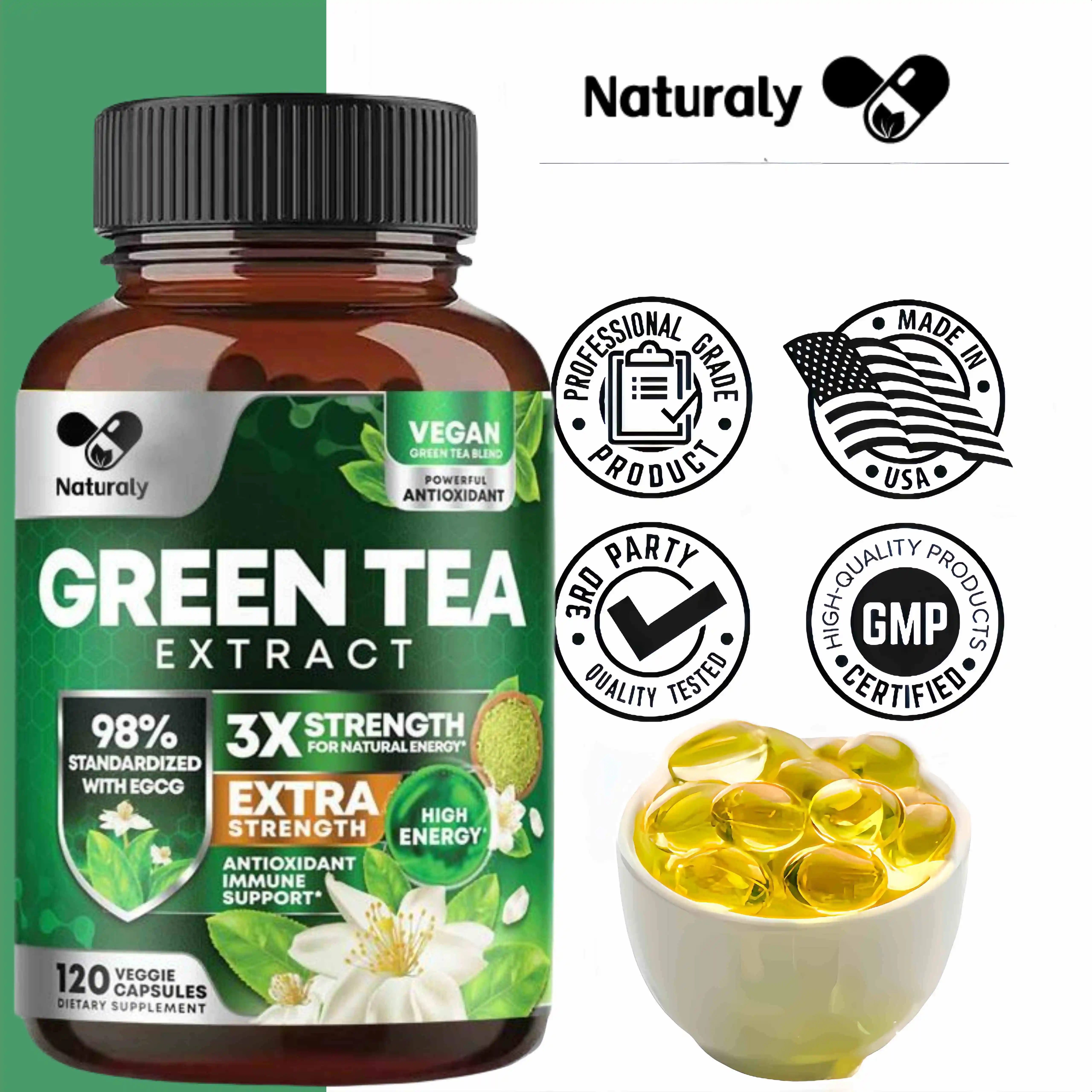 Green Tea Extract Fat Burner Supplement for Men and Women Fast Acting - Detox Metabolic Booster To Burn Belly Fat Fast