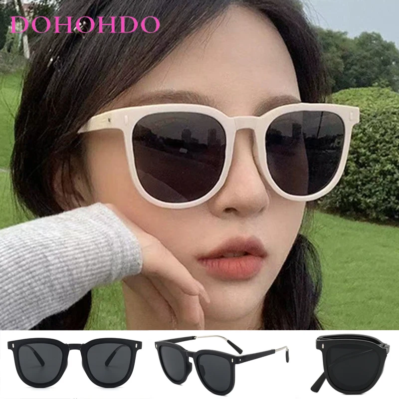 

Retro Rivets Decorate Square Folding Outdoor Women's Sunglasses Brand Designer Men Sunglass Drive Fishing Eyewear UV400 Lentes