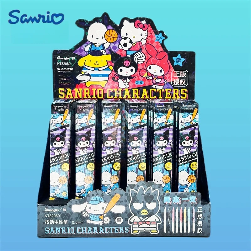 

24pcs Sanrio Gel Pen Cartoon Cute High Value 0.5mm Black Signature Press Pen Independent Boxed Student Stationery Wholesale