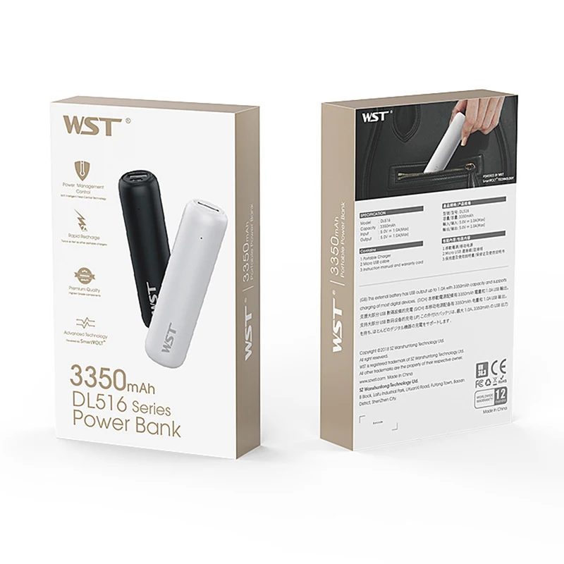 باور بانك صغير 3350 مللي أمبير في الساعة بطارية خارجية محمولة لهاتف آيفون 14 12 برو سامسونج هواوي شاومي باور بانك شاحن الهاتف المحمول