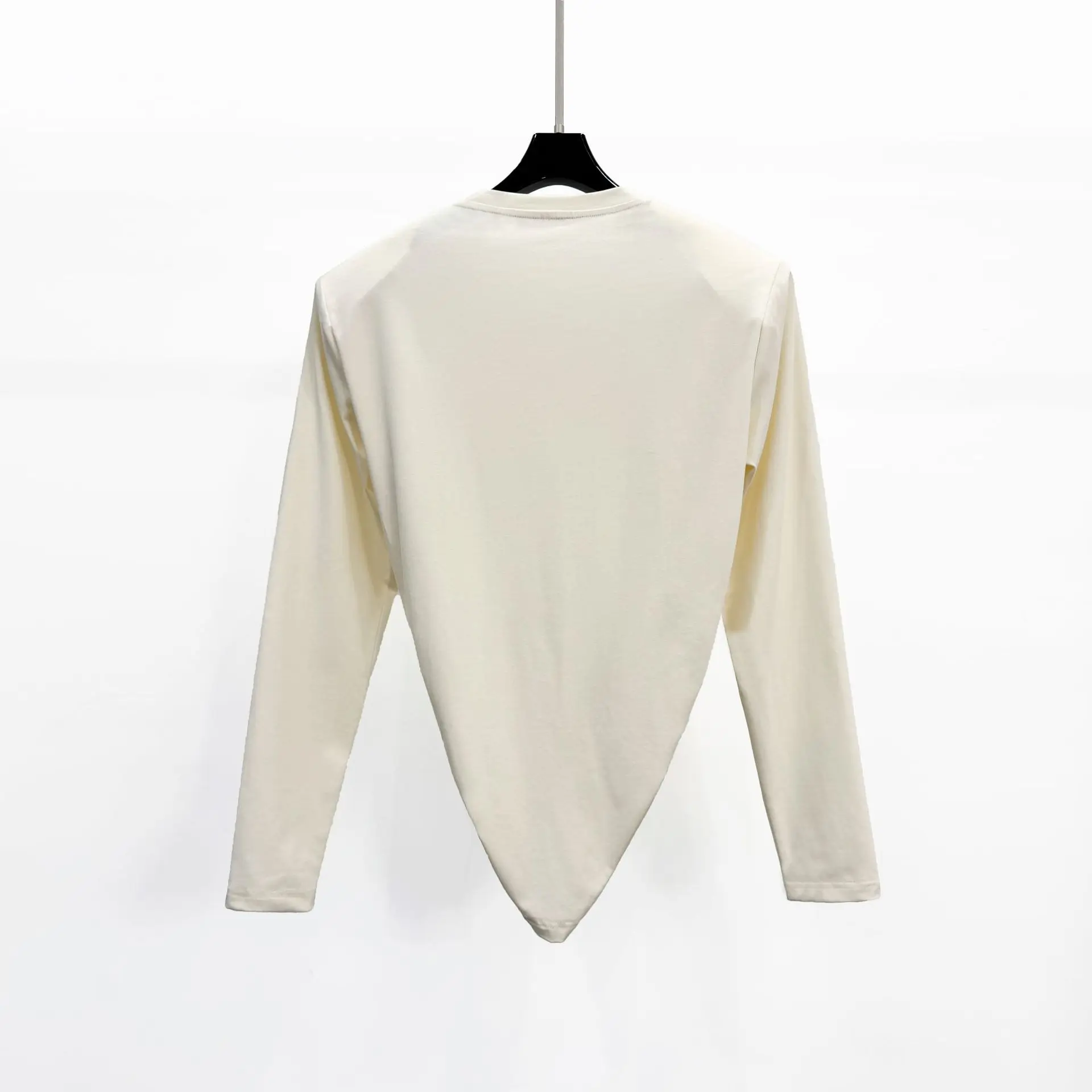 High Street Dark Style Three-dimensional Handmade Long Sleeved Cotton T-shirt Women's Early Autumn Slim Fit Top T-shirt Tops