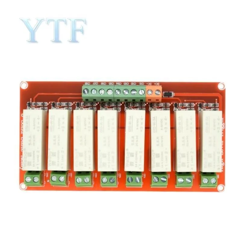 1 2 4 8-Way High Level Trigger DC Control DC Solid-State Relay Module Single-Phase Electric Relay Solid State 5A