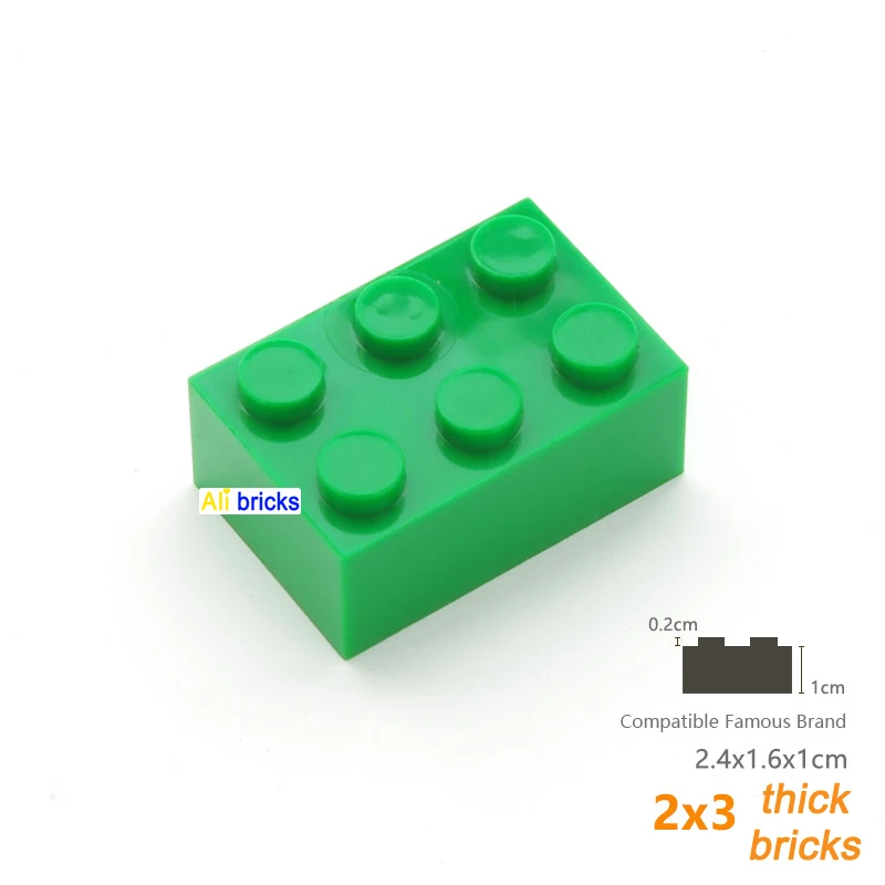 80pcs Bulk Building Blocks Thick Figures Bricks 2x3 Dots Educational Creative Size Compatible With 3002 Plastic Toy for Children