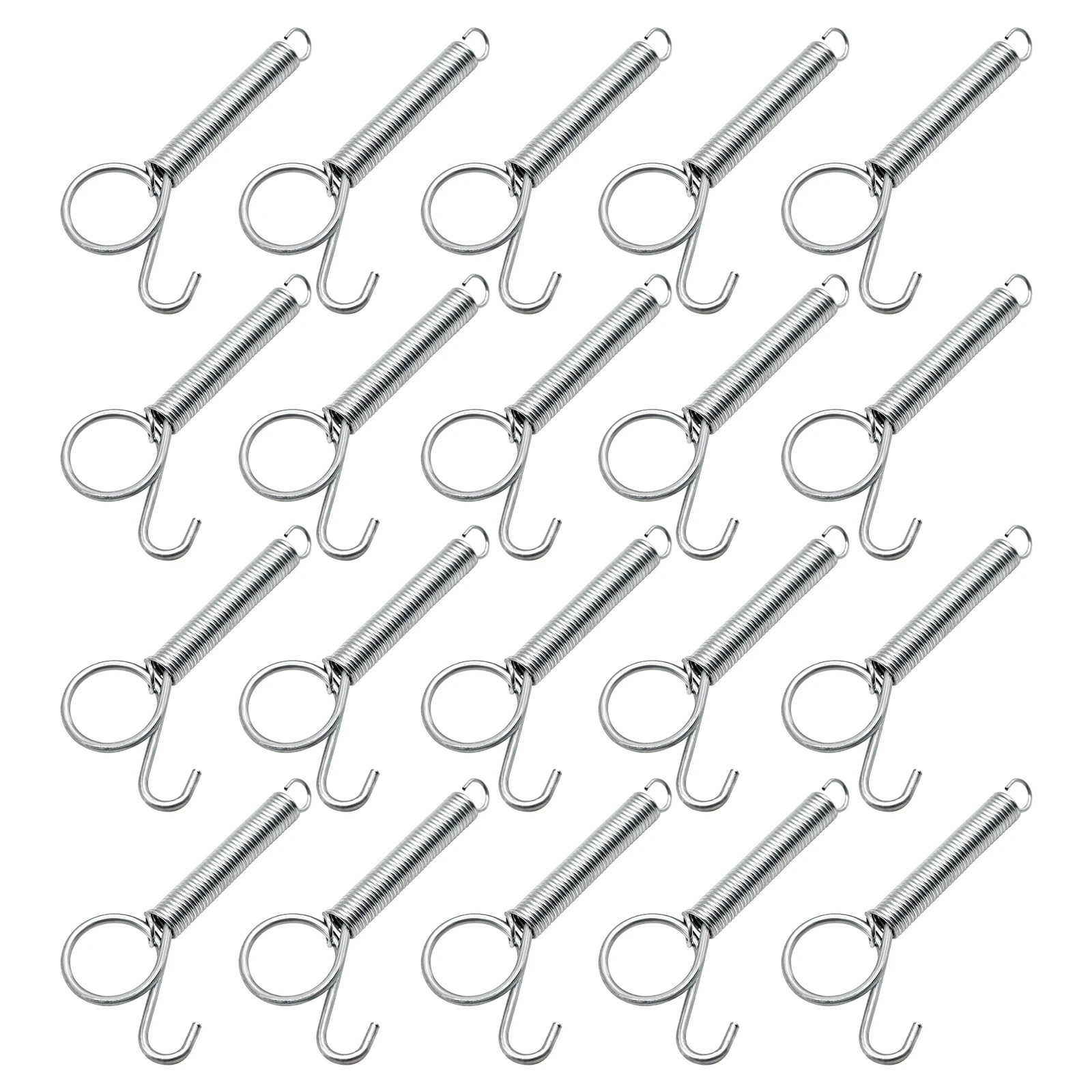 20Pcs Rabbit Spiral Cage Door Latch Tension Spring Bird Cage Utensil Fixed Hook Cage Hook Accessories