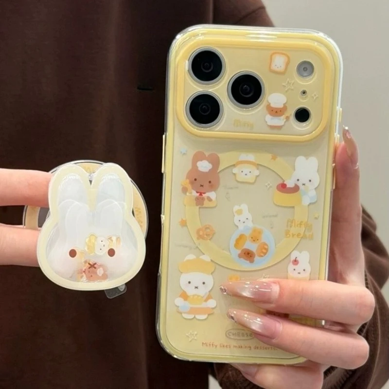 Miffy Kawaii Anime Shake Music Magnetic Attraction Bracket Xiaomi 17promax Fashion Exquisite Fresh All Inclusive Anti-fall
