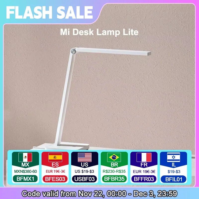 Xiaomi Mijia Table Lamp Lite Mi LED Desk Lamp Folding Eye Protection 4000K 500Lumens Dimming Table Light Night Light