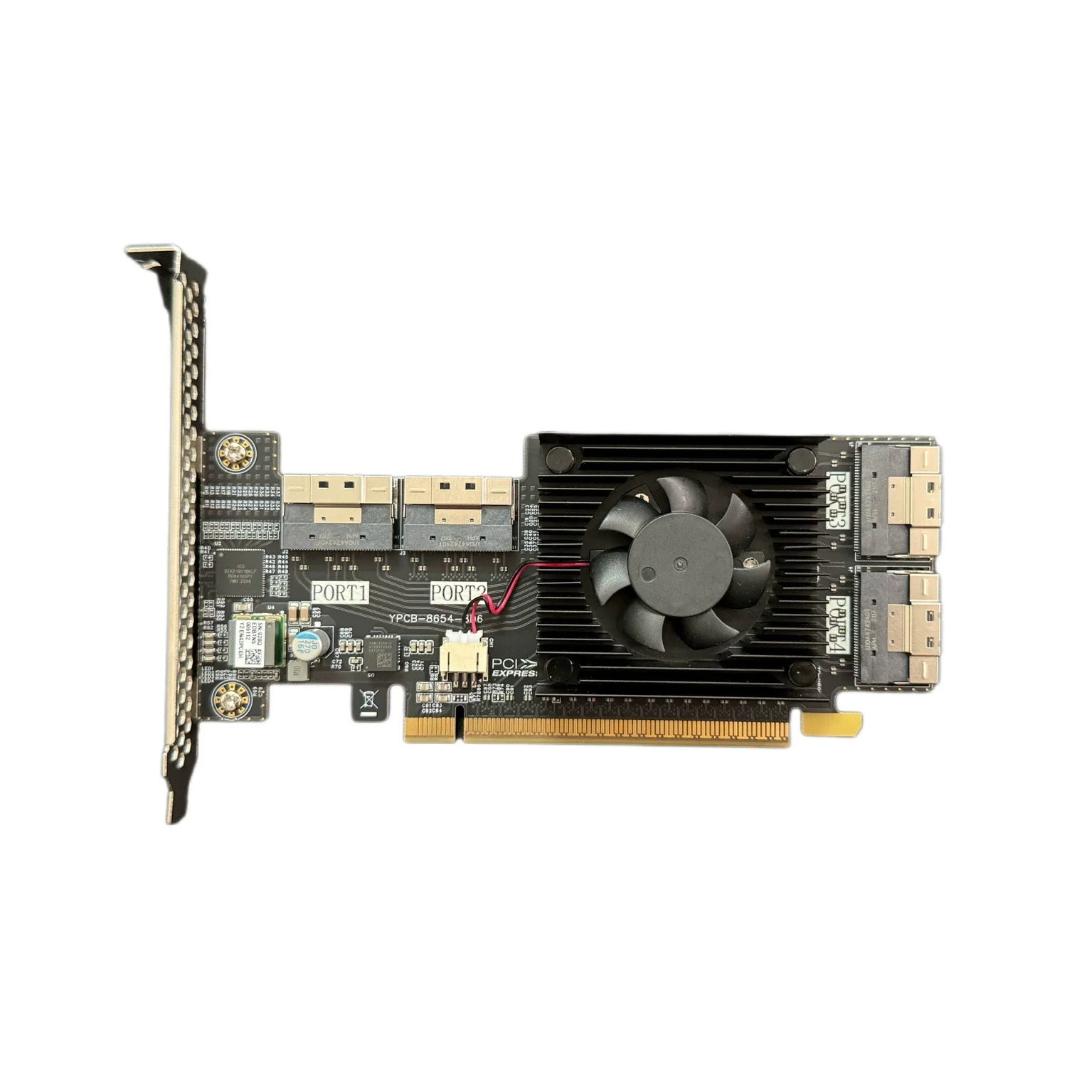 Split expansion card plx8749 4 SFF8654 can be connected to U2 hard disk network interface card graphics card