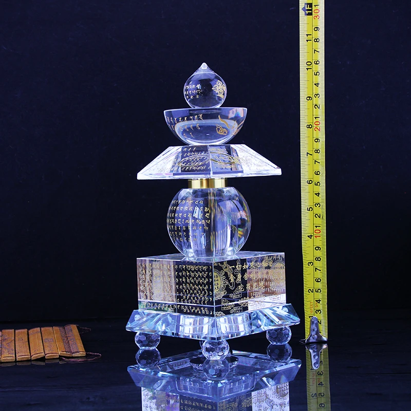 Wholesale Buddhist articles HOME efficacious Tantric talisman Buddhism Scripture crystal dagoba stupa tower Bodhi