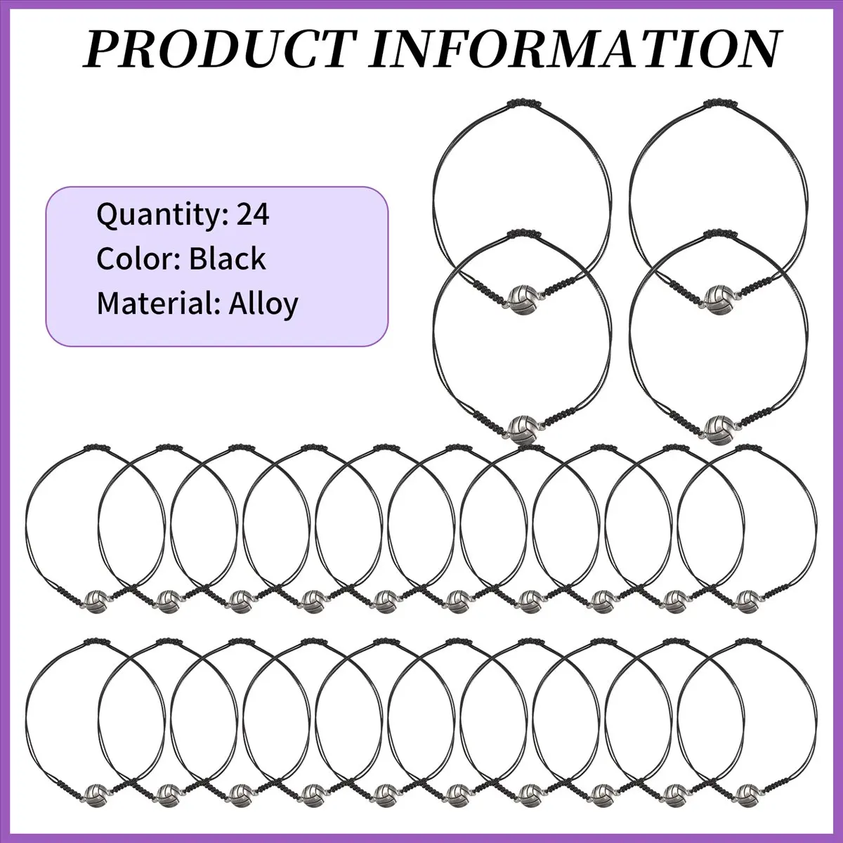 

Power Tool Sets 24 Piece Volleyball Bracelets, Volleyball Charm Bracelet, Braided String Bracelet with Volleyball Pendant Decora