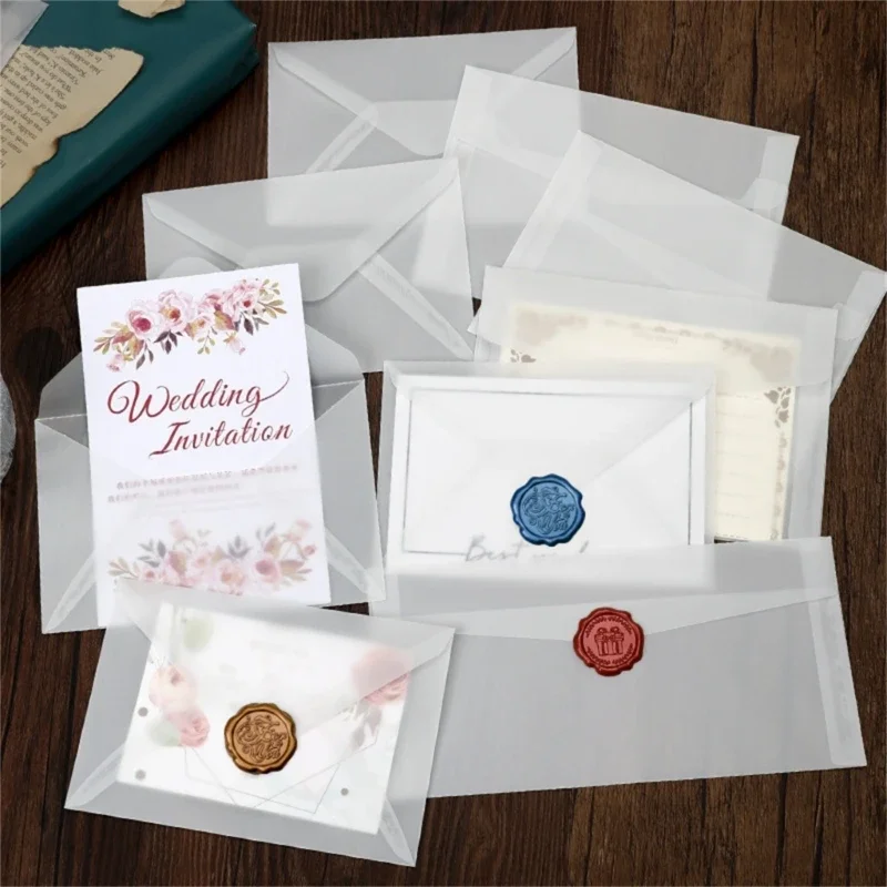 20 Pcs Translucent Envelopes Invitation Envelopes Blank White Envelope for Wedding Greeting Parties Card Letters Photos