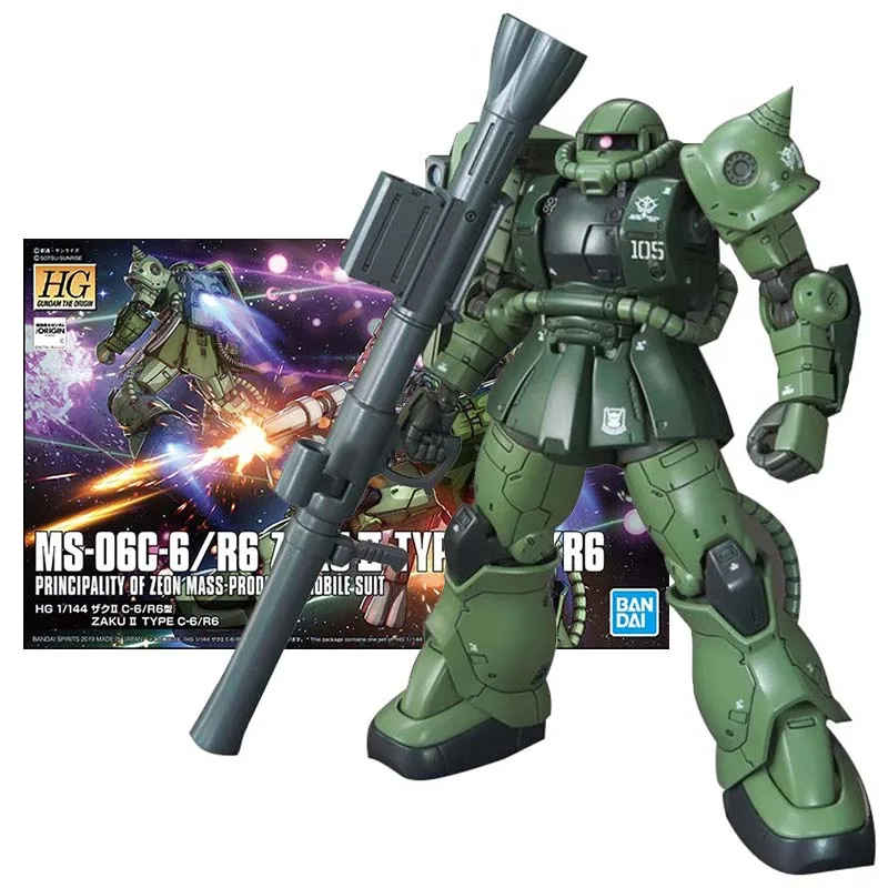 

Bandai Figure Gundam Model Kit Anime Figures HG Zaku 2 Type C-6/R6 Mobile Suit Gunpla Action Figure Toy For Boy Children's Gift