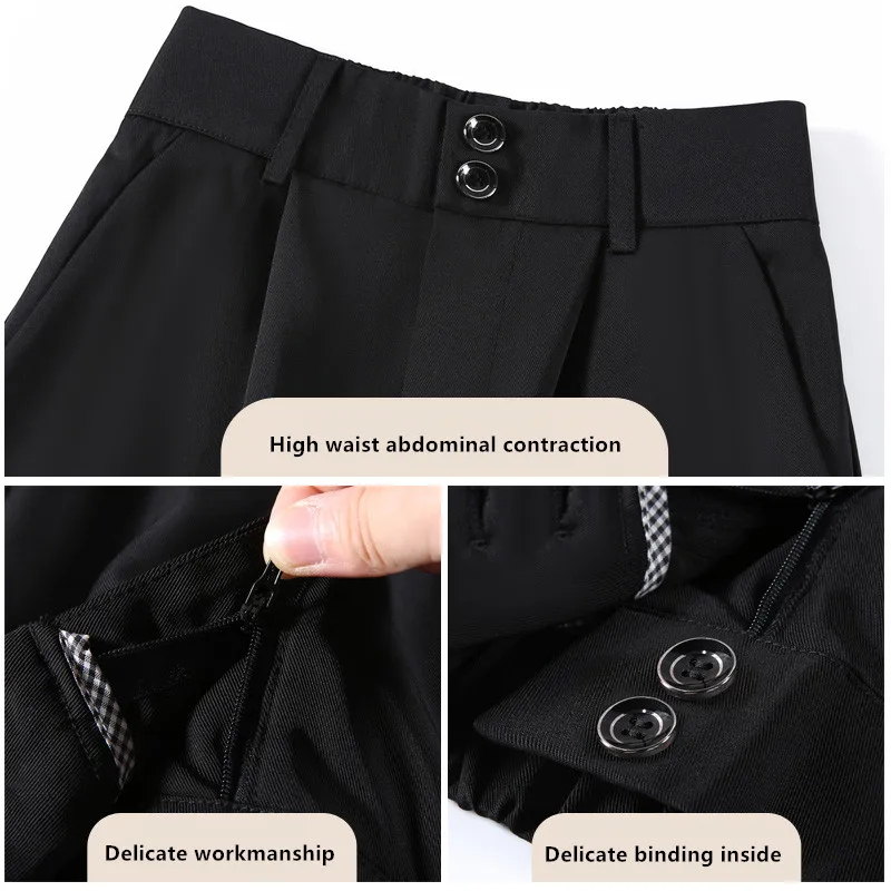 New Women\'S Spring Autumn High Waist Slim Premium Sag Casual Suit Pants Korean Fashion Versatile Summer Straight Leg Trousers