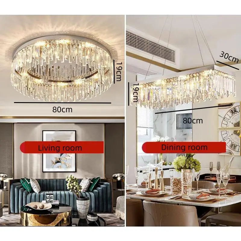 Modern Minimalist Luxury Crystal Ceiling Lamp Grand Chandelier Living Room Bedroom Dining Room Hotel Mall Led Lighting Fixture