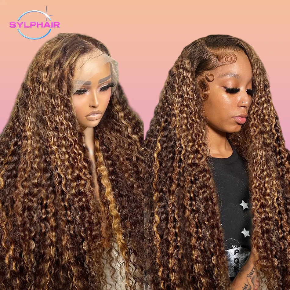 

Highlight Wig Human Hair HD 13x6 Ombre Lace Wig Human Hair Deep Wave Frontal Wig Brazilian 13x4 Water Wave Curly Wigs For Women