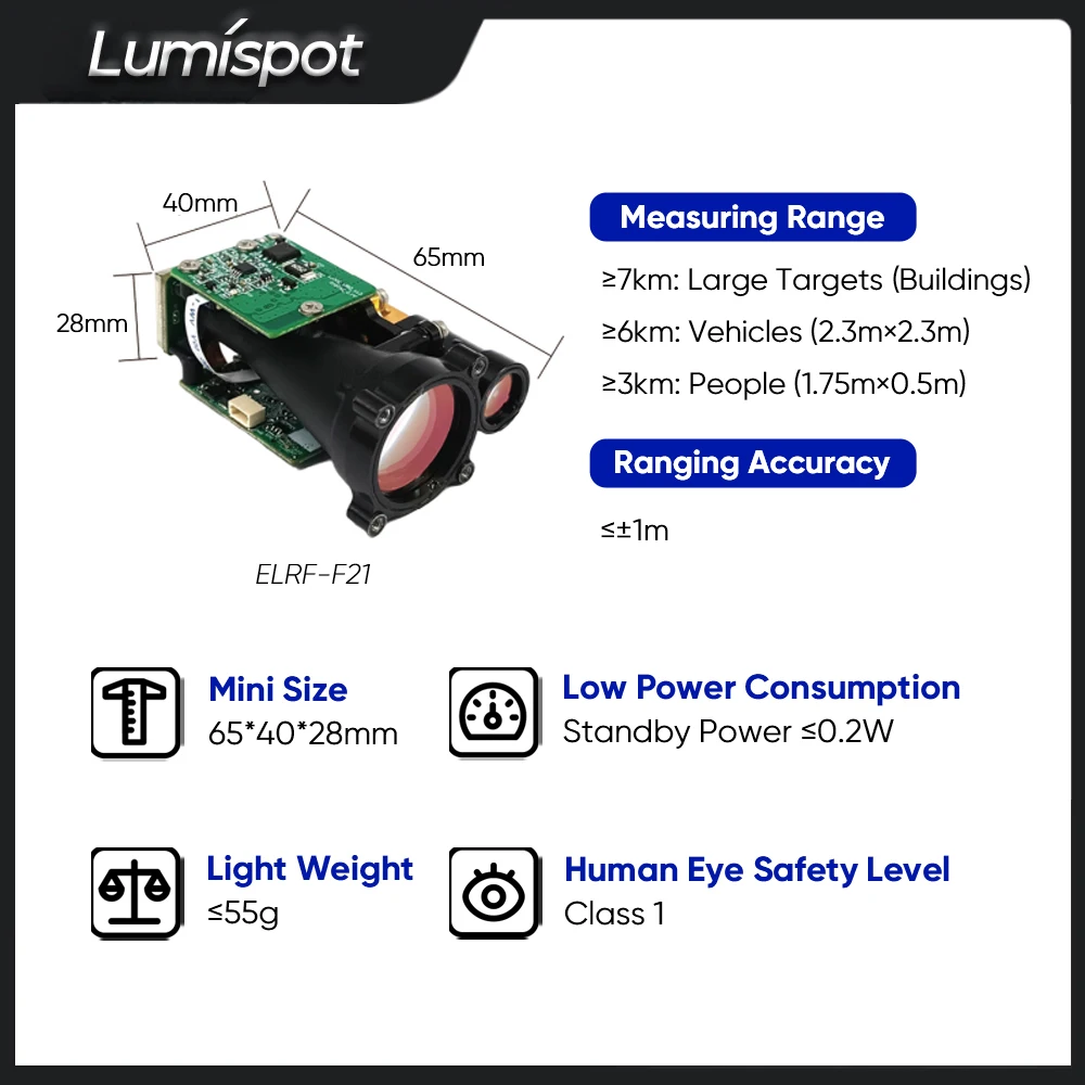 Lumispot ELRF-F21 6km LRF Module High Accuracy Laser Distance Module