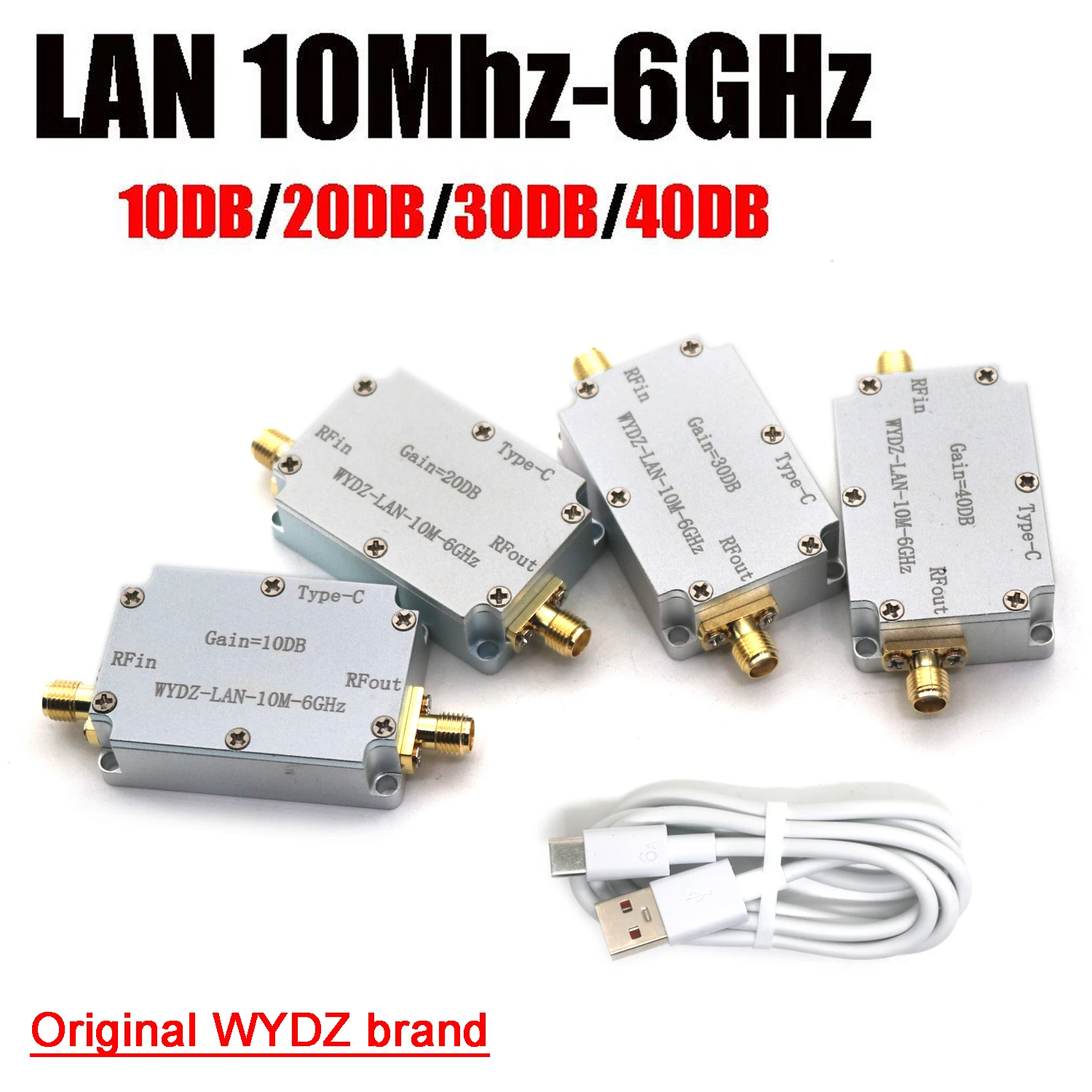 LAN 10M-6Ghz High Flatness Amplifier Gain 10DB 30DB 20DB 40DB RF Front End Receiver RF Signal Drive FOR Hackrf One SDR FM Radio