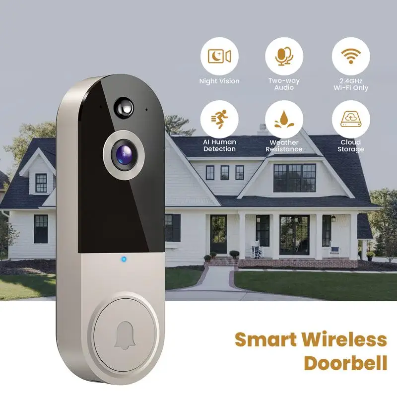 

New Hot Doorbell Camera Wireless Smart WiFi Video Doorbell 1080P Video Doorbell Camera With 2 Way Audio AI Human Detection