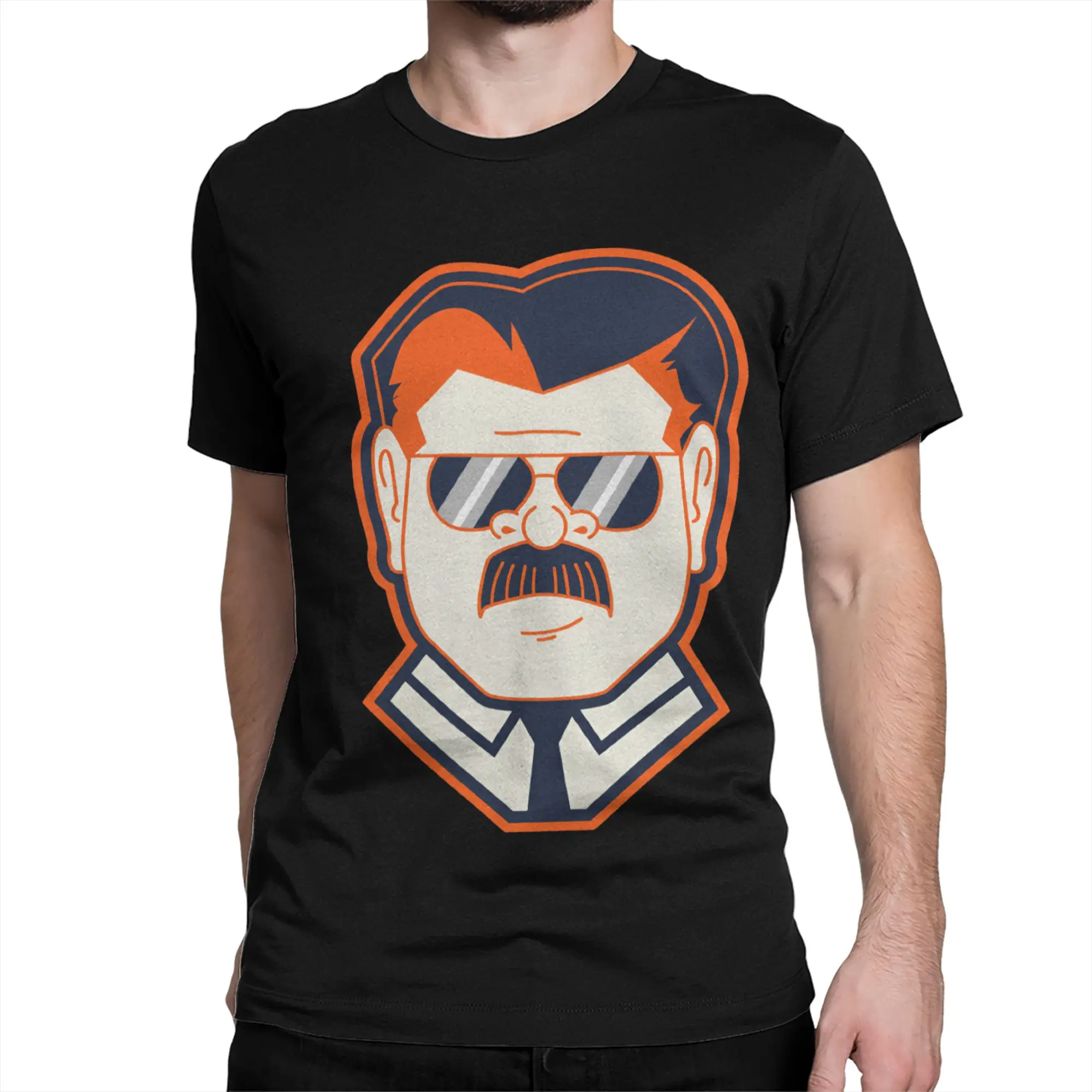 Da-Coach Aviators and Mustache vintage 100149187 T Shirts Men Cotton Funny T-Shirt O Neck  Tee Shirt Short Sleeve Tops Plus Size