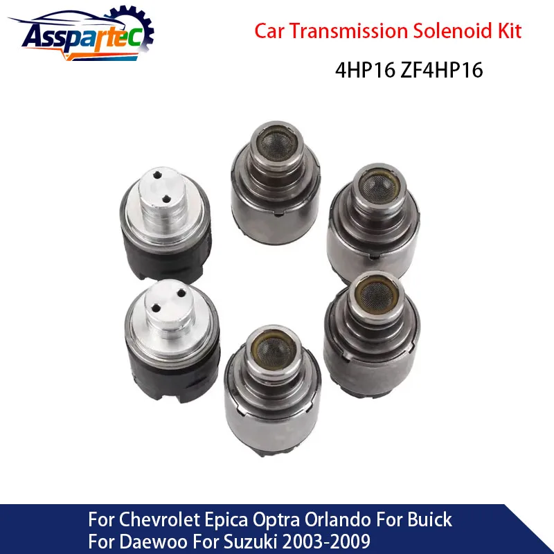 Kit de Solenoides para Transmisión de Coche 4HP16 ZF4HP16, 6 Piezas, para Chevrolet Epica, Optra, Orlando, Buick, Daewoo, Suzuki 2003-2009