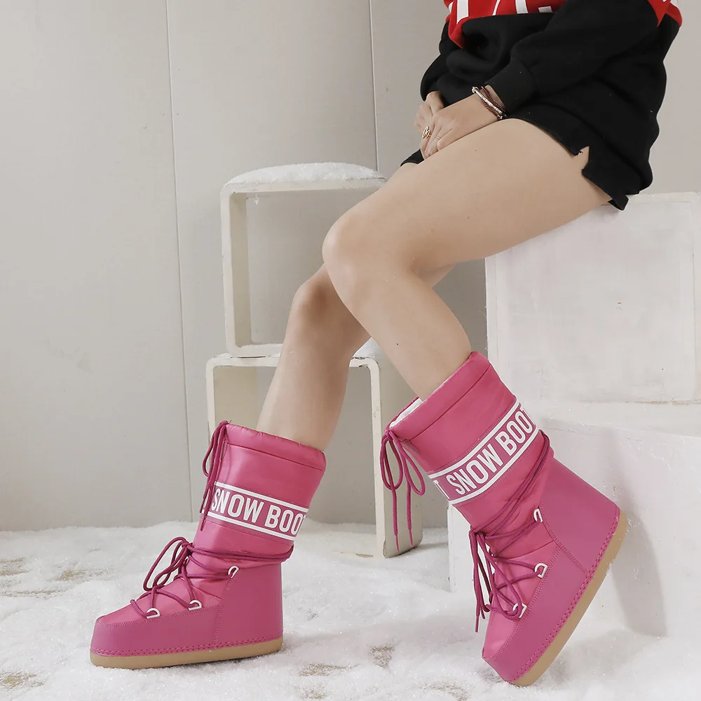 Winter Boots Women Snow Boots Mid-calf Cold-proof Antiskid Thicken Plush Waterproof Thick Platform Space Ski Boots Size 35-43 view 6