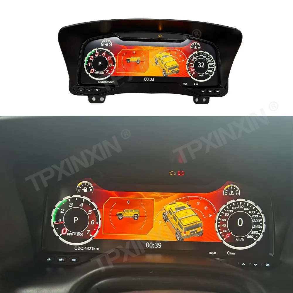 12.3 Inch LCD Digital Cluster Update 2025 For Hummer H3 2005-2010 LCD Instrument Panel Speedometer Odometer Dashboard Display