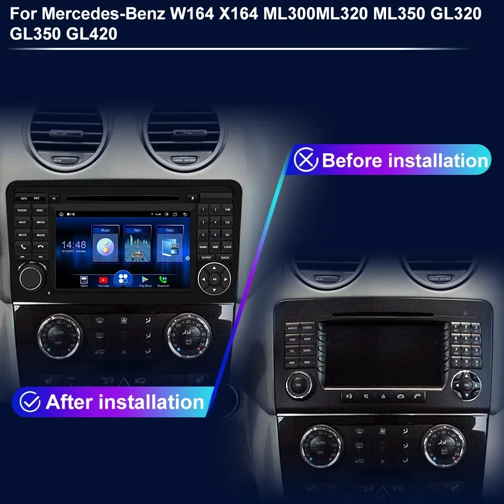 For Mercedes-Benz GL ML CLASS W164 X164 ML450 GL320 GL450 CD Play Android Radio Car Radio Multimedia Player DVD GPS Navigation