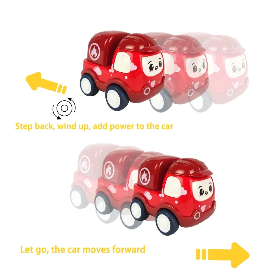 New Cute Cartoon Emojis Power Back Car Children's Toy City Transportation and Urban Construction Series Children's Birthday Gift