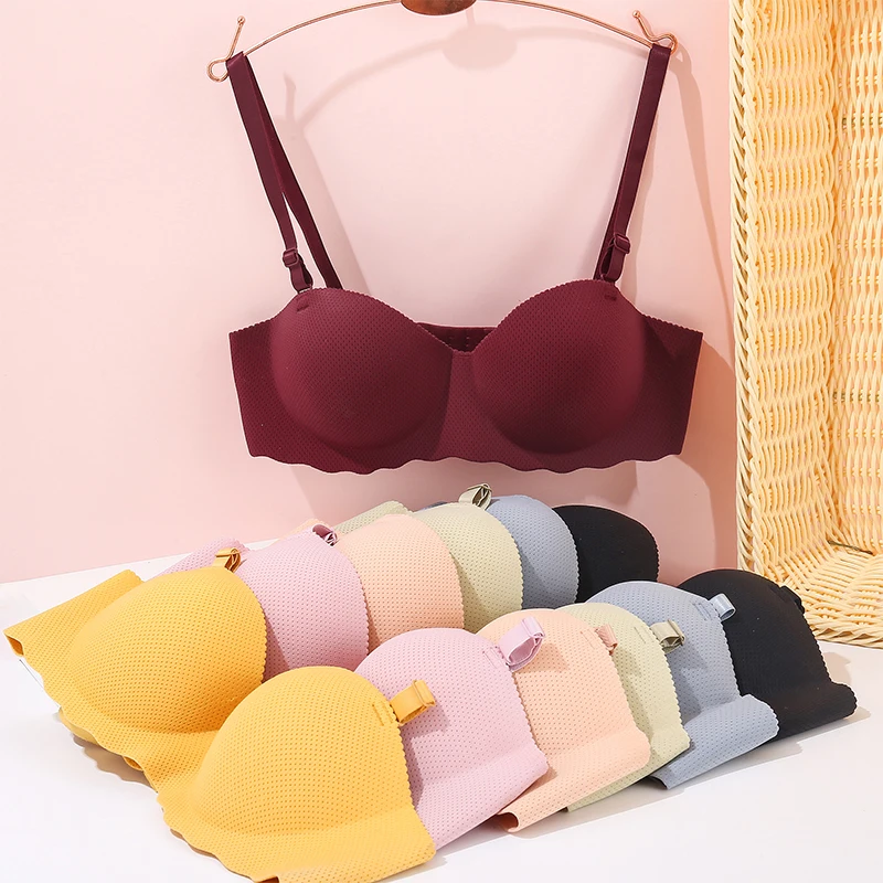 เซ็กซี่ผู้หญิง Bras ไร้สาย Push Up Bra เสื้อชั้นในไร้ตะเข็บ Solid ยกทรงระบายอากาศหญิง Bralette Intimates หญิง Lingere