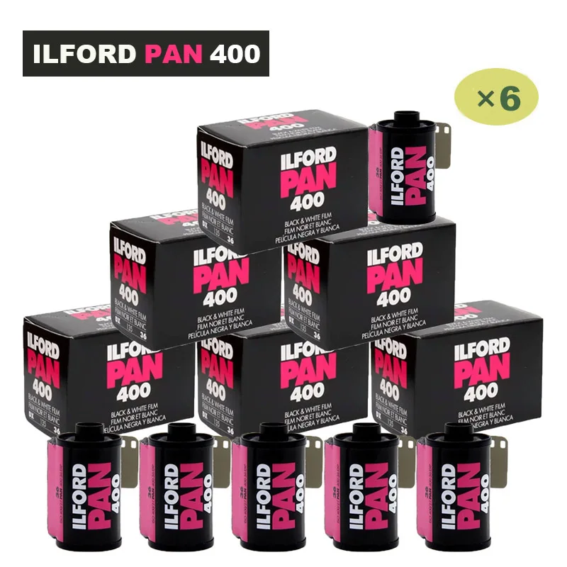 

6/10 Rolls ILFORD Pan 400 Black And White Film High-Quality For 135 35mm B&W Negative Film 36 Exposure Film Camera