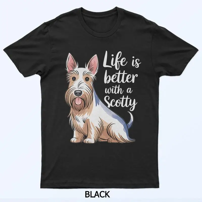 

Womens Life Is Better With A Scotty Cute Scottish Terrier Dog Lover T Shirt