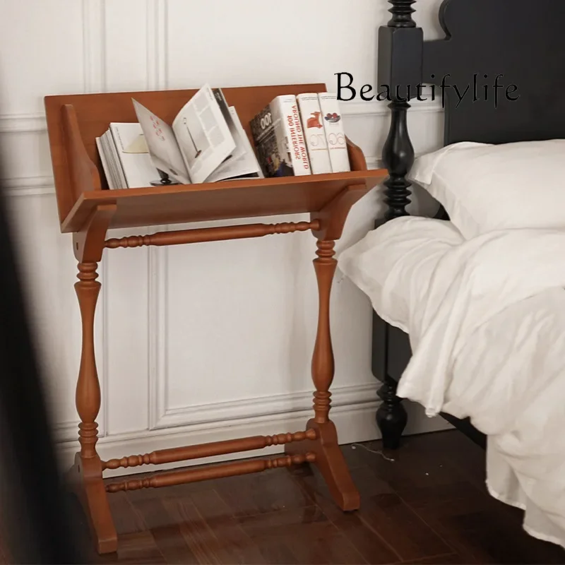 

BA Solid Wood Art Shelf Display Stand Living Room Floor Display Rack Magazine Rack Organizer Small Bookcase Room Wooden Furnitur