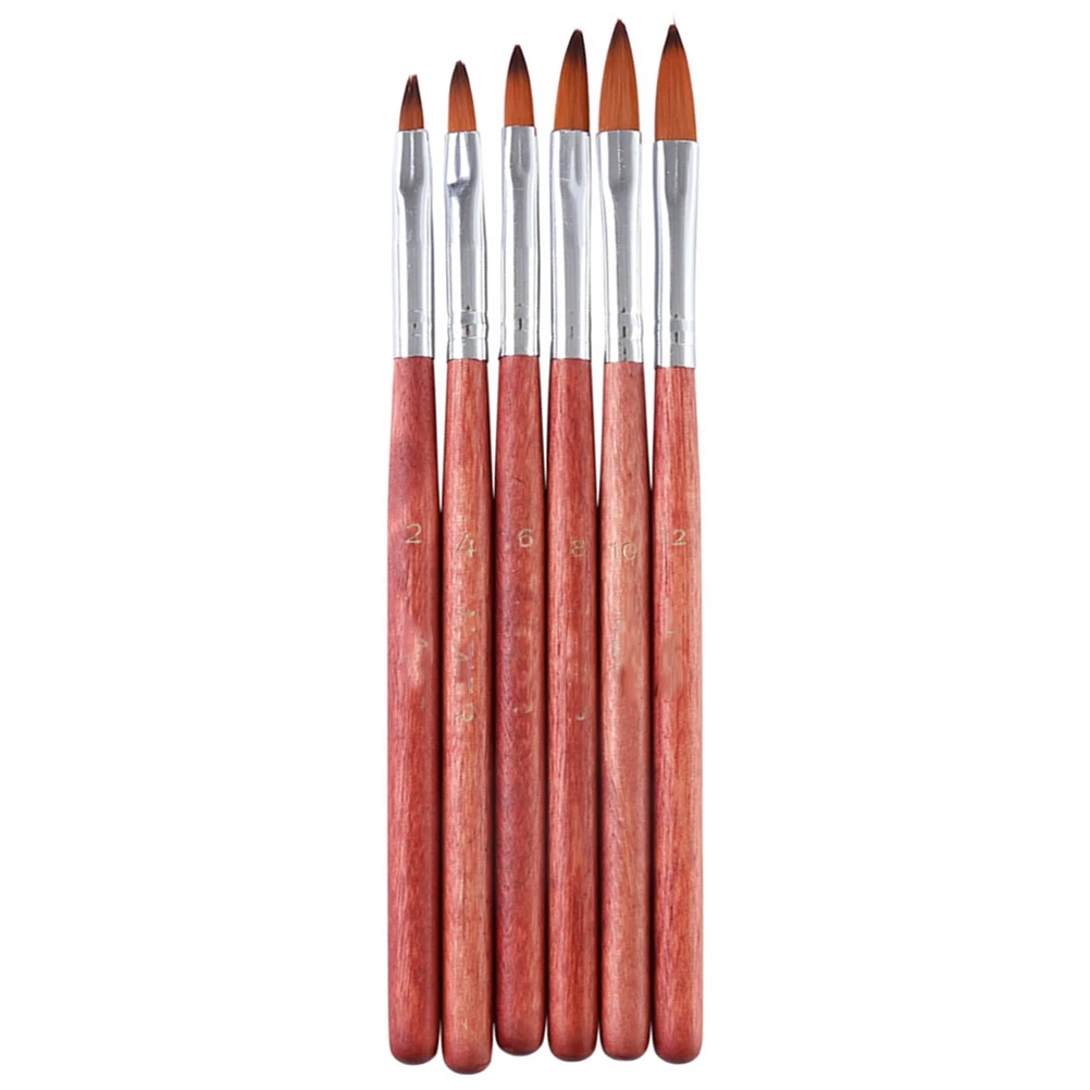 

6pcs Nail Art Crystal Pens Colored Diy Manicure Brush Pen Professional Tool For Store Home Durable Long Handle Number Marked