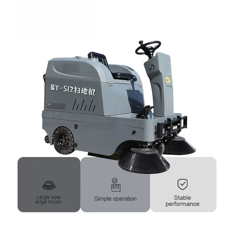 Baiyi S12 High Working Efficiency Pure Electric Mini Ride On Road Sweeper