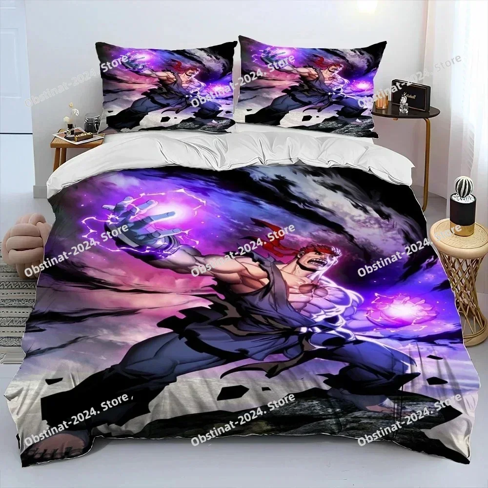 3D Street Fighter Retro Game Bedding Set Printed Comforter Quilt Bed Cover Duvet Cover Pillow Case 3 Pieces Sets Kids Adult Size