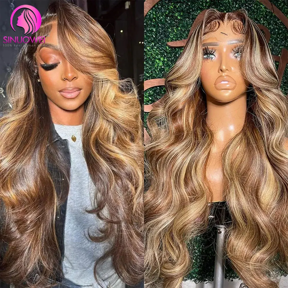 P4/27 Highlight Wig Human Hair 13X6 Lace Frontal Wig Honey Blonde Body Wave Lace Front Wig For Women 12-32inch On Sale