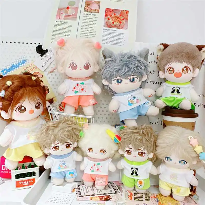 10/20cm Cute Doll Clothes for Cartoon Animal Sleeveless Vest Shorts Set Kawaii Candy Color Set for Mini Idol Doll Clothes Gifts