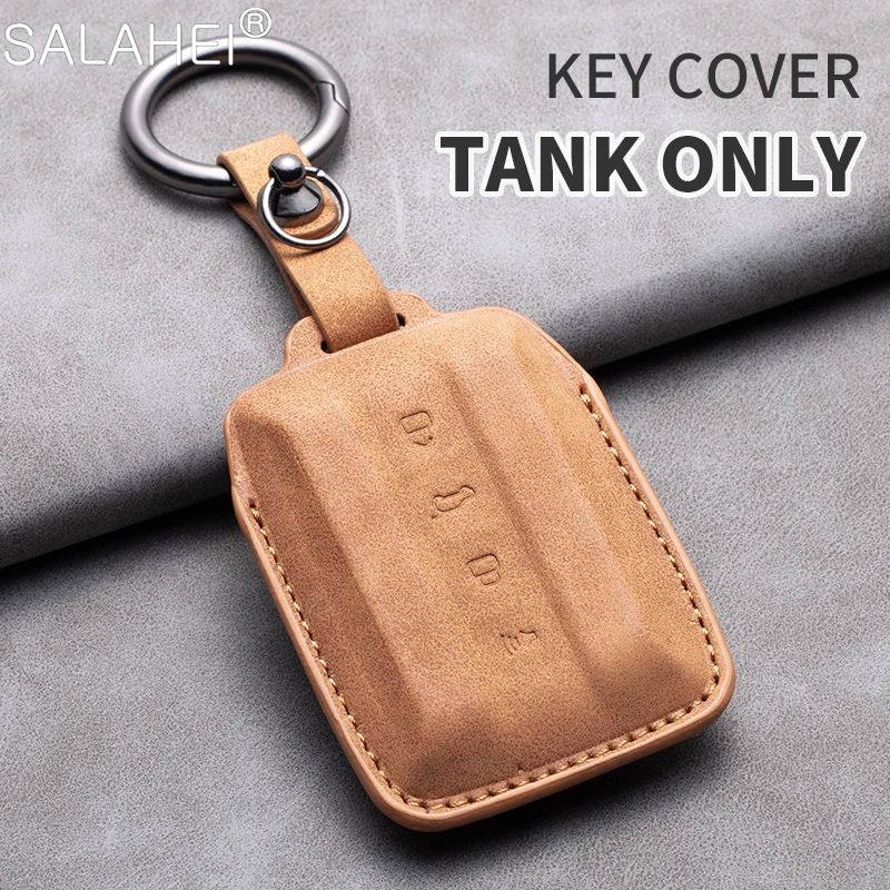 

New Sheepskin Car Remote Key Case Cover Protector For Great Wall GWM WEY TANK 300 500 Tank300 Tank500 Keychain Accessories